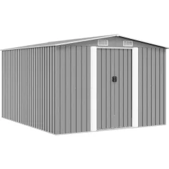 vidaXL Caseta de jardín metal 257x298x178 cm Gris Hot