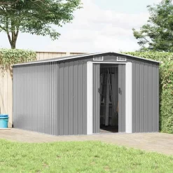 vidaXL Caseta de jardín metal 257x298x178 cm Gris Hot