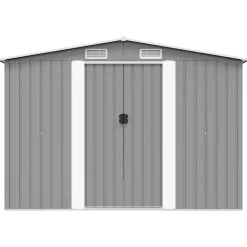 vidaXL Caseta de jardín metal 257x298x178 cm Gris Hot