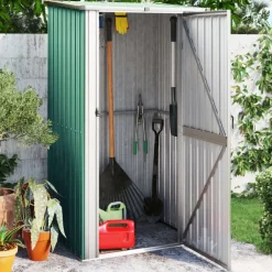 vidaXL Jardín-Caseta de jardín 118,5x97x209,5 cm acero galvanizado