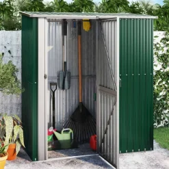vidaXL Jardín-Caseta de jardín 180,5x97x209,5 cm acero galvanizado