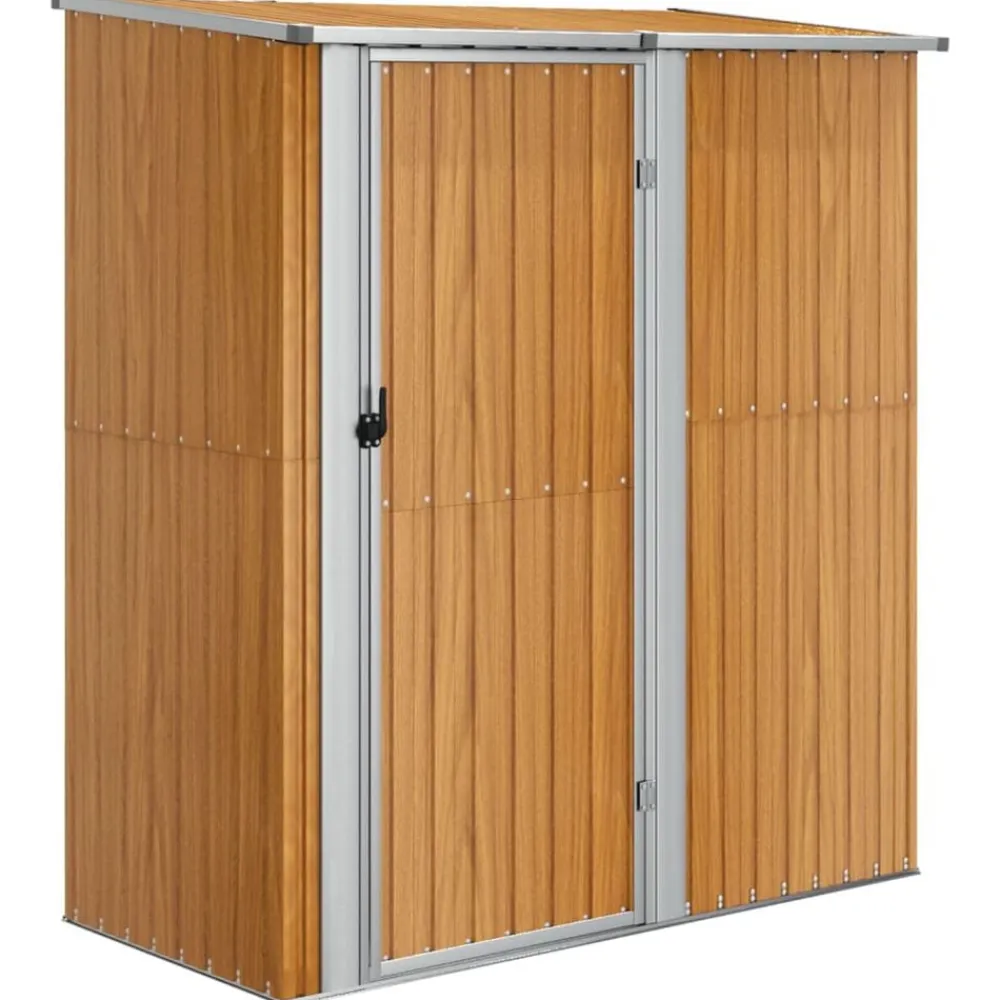 vidaXL Jardín-Caseta de jardín 180,5x97x209,5 cm acero galvanizado aspecto madera