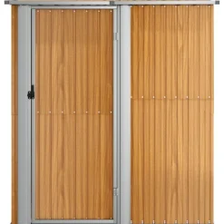 vidaXL Jardín-Caseta de jardín 180,5x97x209,5 cm acero galvanizado aspecto madera