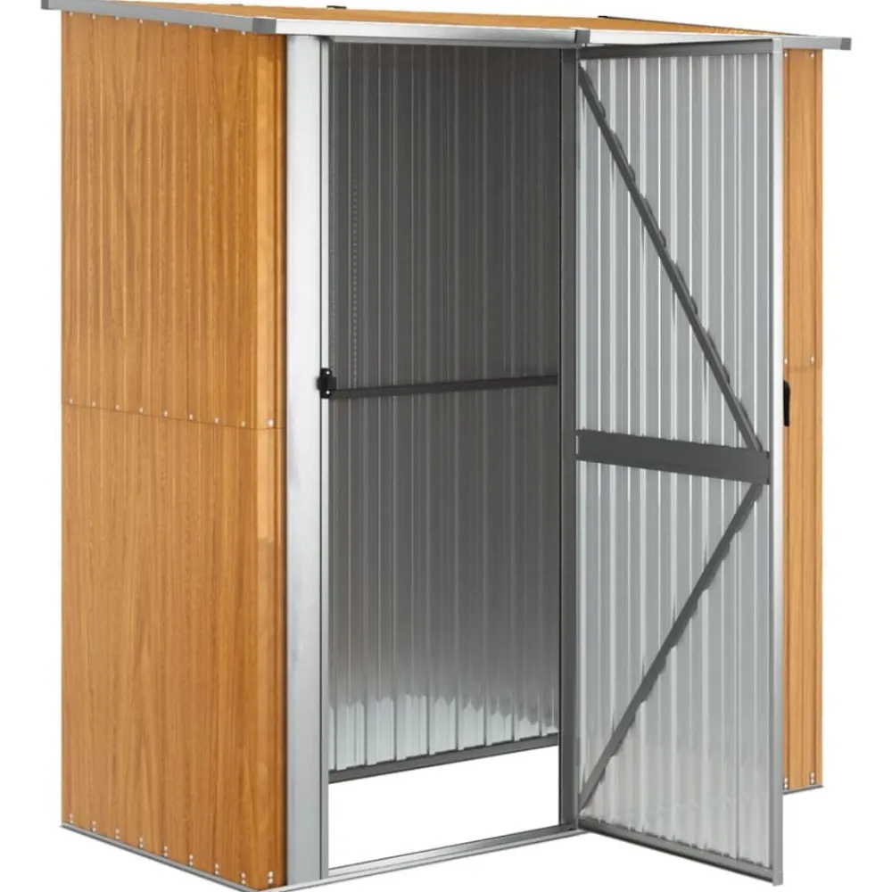 vidaXL Jardín-Caseta de jardín 180,5x97x209,5 cm acero galvanizado aspecto madera