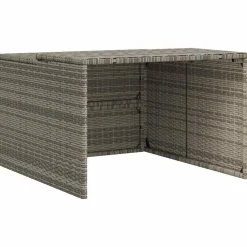 vidaXL Caseta de robot cortacésped ratán sintético 86x90x52/57cm Gris Outlet