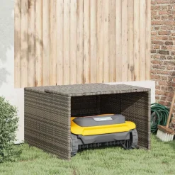 vidaXL Caseta de robot cortacésped ratán sintético 86x90x52/57cm Gris Outlet