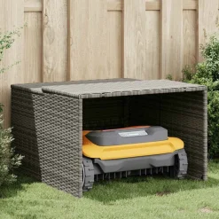 vidaXL Caseta de robot cortacésped ratán sintético 86x90x52/57cm Gris Outlet