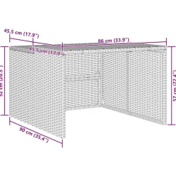 vidaXL Caseta de robot cortacésped ratán sintético 86x90x52/57cm Gris Outlet