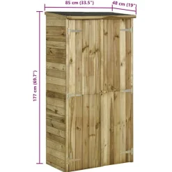 vidaXL Jardín-Caseta herramientas de jardín madera de pino 85x48x177 cm
