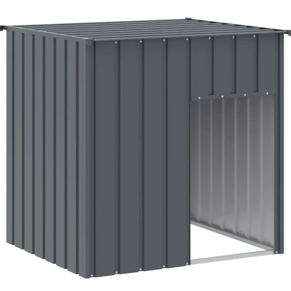 vidaXL Caseta para perro con techo de acero galvanizado 110x103x109 cm Antracita