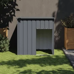 vidaXL Caseta para perro con techo de acero galvanizado 110x103x109 cm Antracita