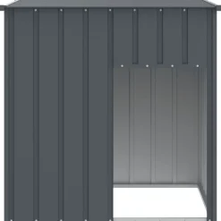 vidaXL Caseta para perro con techo de acero galvanizado 110x103x109 cm Antracita