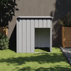 vidaXL Productos Para Mascotas-Caseta para perro con techo, , 110 x 103 x 109 cm, acero galvanizado