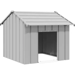 vidaXL Caseta para perros con techo acero galvanizado 85x107x81 cm Gris Hot