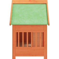 vidaXL Caseta para perros madera maciza de pino marrón 96x60,5x87 cm Marr&oacute;n Discount