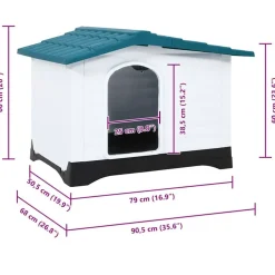 vidaXL Productos Para Mascotas-Caseta para perros polipropileno 90,5x68x66 cm