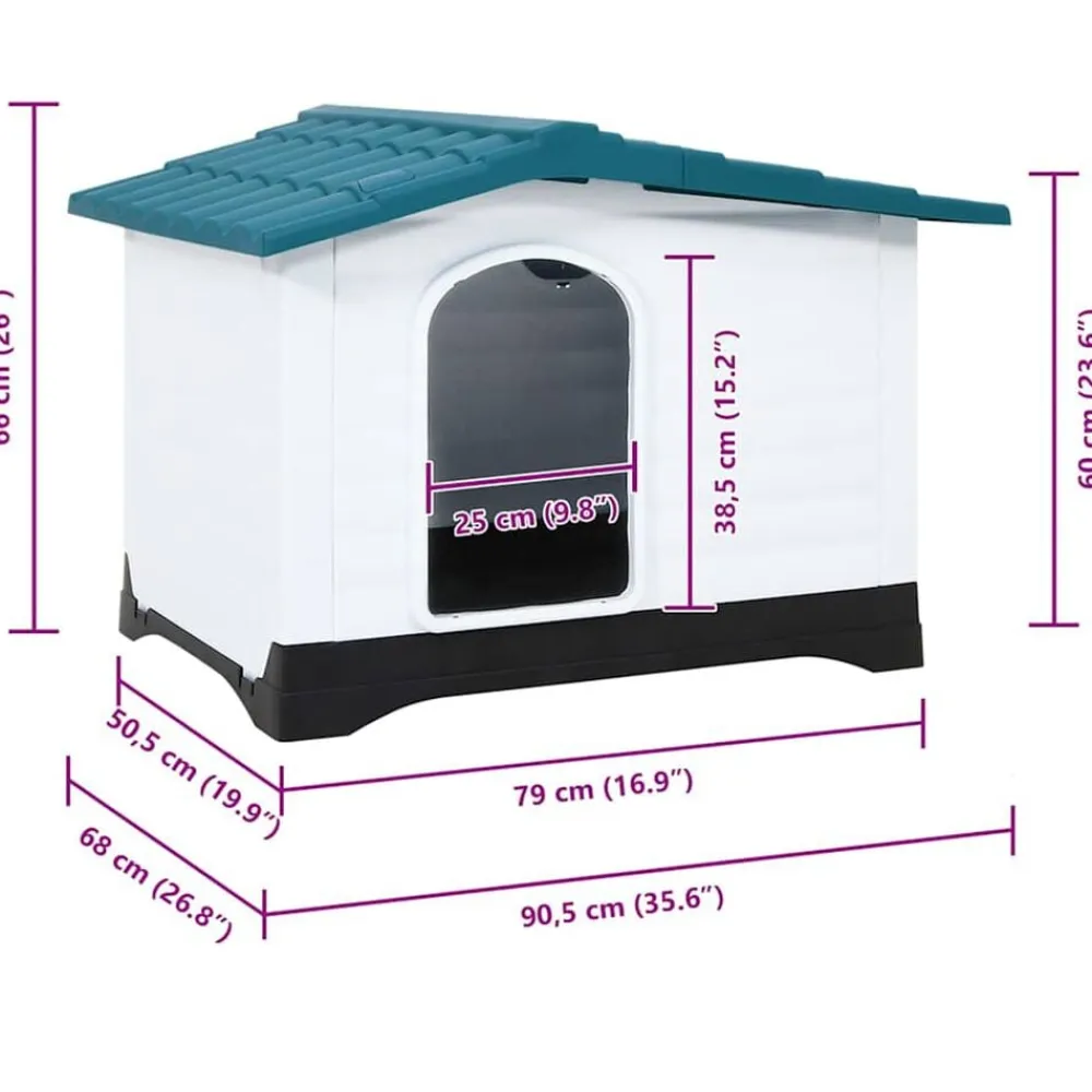 vidaXL Productos Para Mascotas-Caseta para perros polipropileno 90,5x68x66 cm