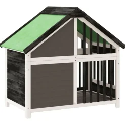 vidaXL Caseta para perros madera maciza de pino 96x60,5x87 cm Gris Outlet