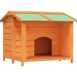 vidaXL Caseta para perros madera maciza de pino marrón 96x87x80,5 cm Marr&oacute;n Sale