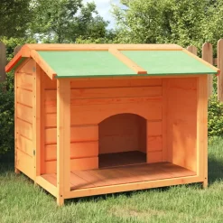 vidaXL Caseta para perros madera maciza de pino marrón 96x87x80,5 cm Marr&oacute;n Sale