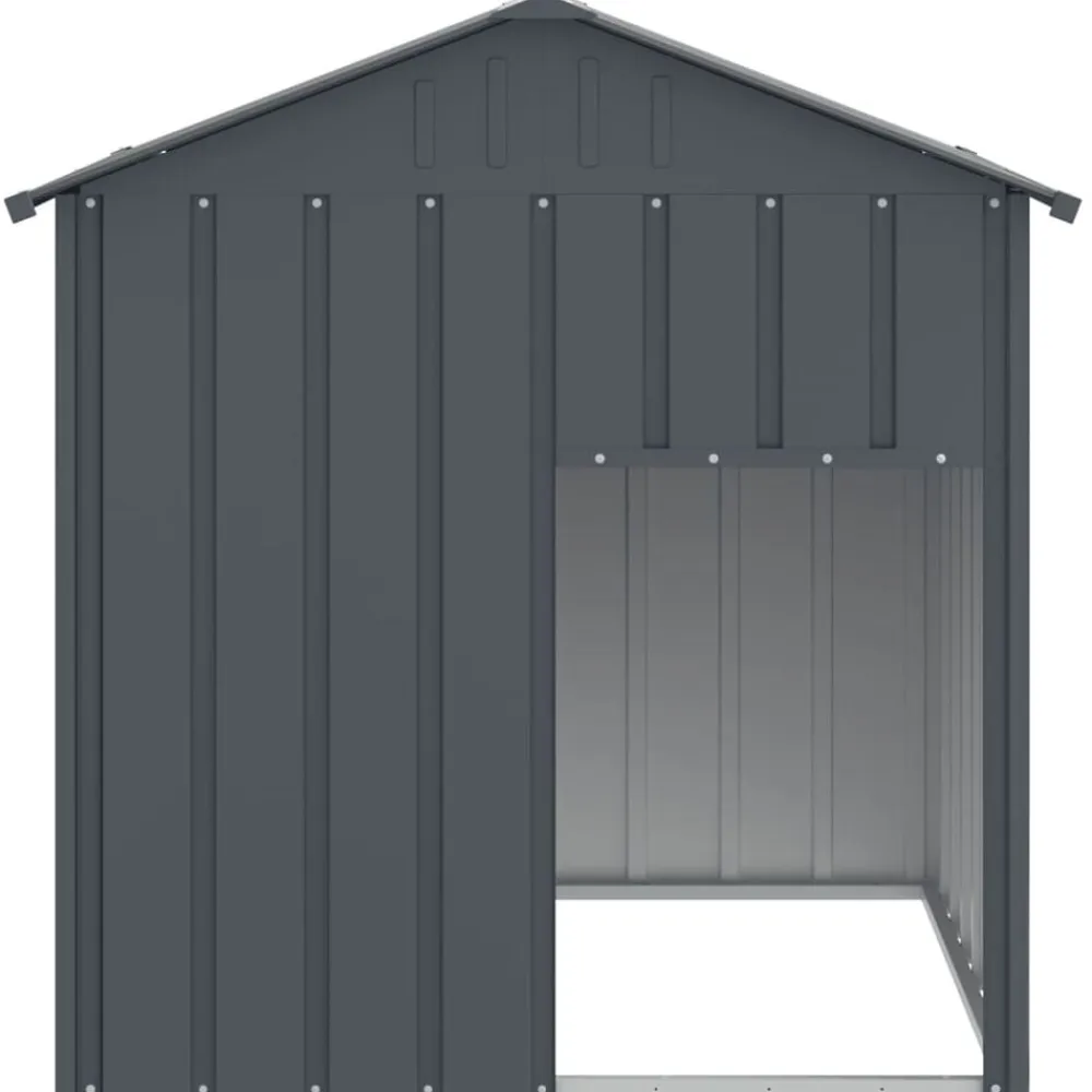vidaXL Caseta perros con tejado acero galvanizado gris 117x103x123cm Antracita Hot
