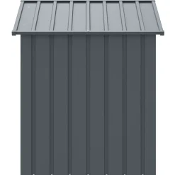 vidaXL Caseta perros con tejado acero galvanizado gris 117x103x123cm Antracita Hot