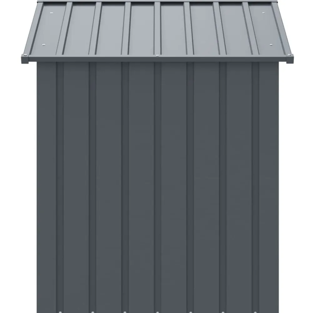 vidaXL Caseta perros con tejado acero galvanizado gris 117x103x123cm Antracita Hot