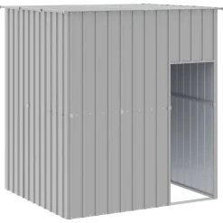 vidaXL Caseta perros tejado acero galvanizado 165x153x181cm Gris claro Sale