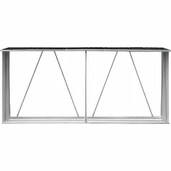 vidaXL Accesorios Para Hornos De Leña Y Chimeneas-Casetilla leña acero galvanizado gris 330x84x152 cm
