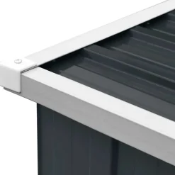 vidaXL Accesorios Para Hornos De Leña Y Chimeneas-Casetilla leña acero galvanizado gris 330x84x152 cm