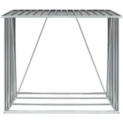 vidaXL Casetilla para leña acero galvanizado 163x83x154 cm Gris Hot