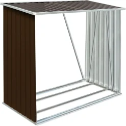 vidaXL Casetilla para leña acero galvanizado marrón 163x83x154 cm Marr&oacute;n Online