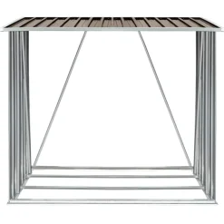 vidaXL Casetilla para leña acero galvanizado marrón 163x83x154 cm Marr&oacute;n Online