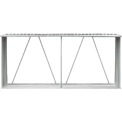 vidaXL Accesorios Para Hornos De Leña Y Chimeneas-Casetilla para leña acero galvanizado 330x84x152 cm
