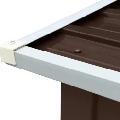 vidaXL Accesorios Para Hornos De Leña Y Chimeneas-Casetilla para leña acero galvanizado marrón 330x92x153 cm