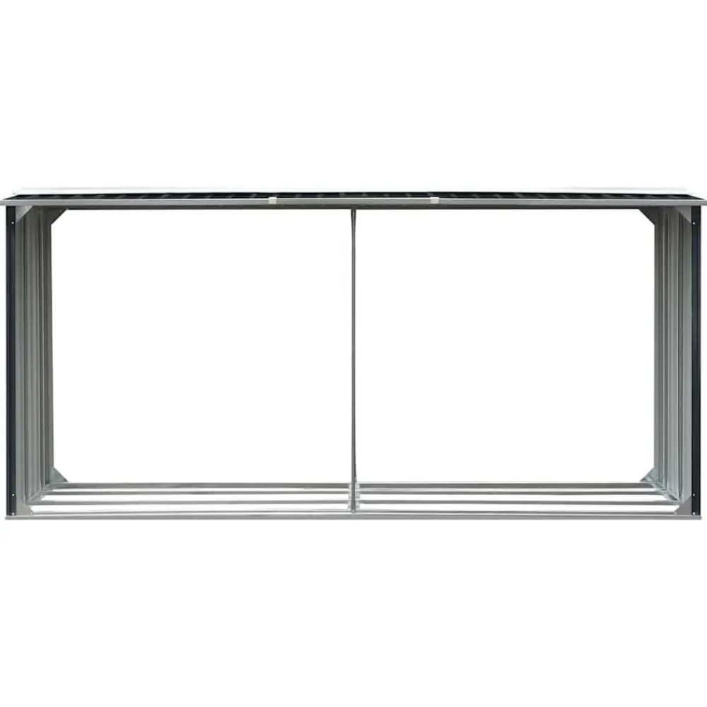 vidaXL Casetilla para leña acero galvanizado 330x92x153 cm Antracita Online