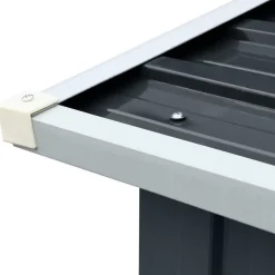 vidaXL Casetilla para leña acero galvanizado 330x92x153 cm Antracita Online