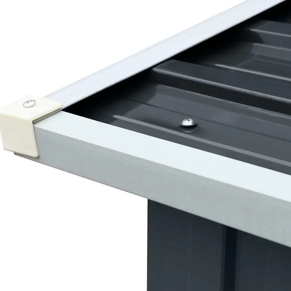 vidaXL Casetilla para leña acero galvanizado 330x92x153 cm Antracita Online
