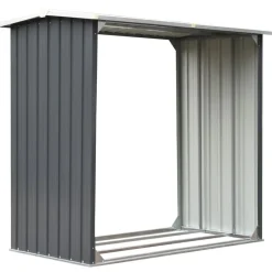 vidaXL Accesorios Para Hornos De Leña Y Chimeneas-Casetilla para leña acero galvanizado 172x91x154 cm