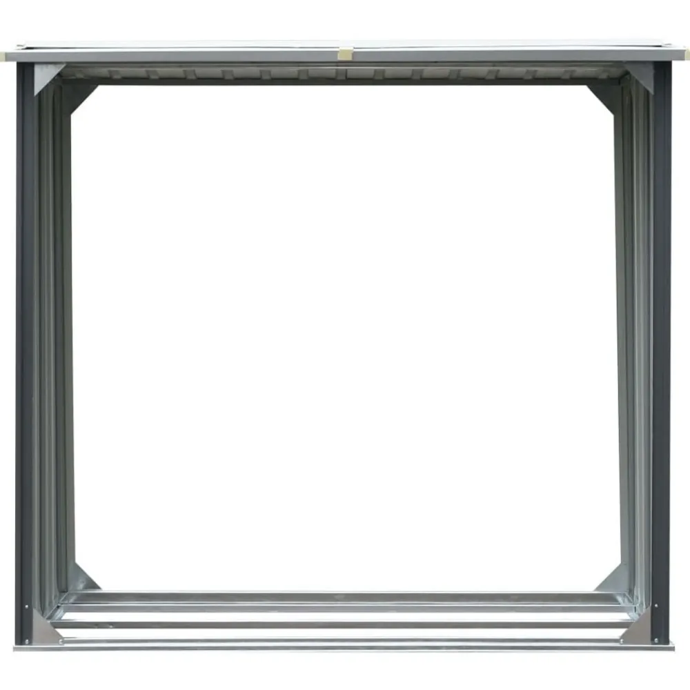 vidaXL Accesorios Para Hornos De Leña Y Chimeneas-Casetilla para leña acero galvanizado 172x91x154 cm