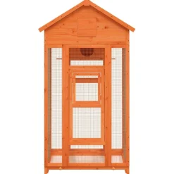 vidaXL Productos Para Mascotas-Casita para pájaros madera maciza pino marrón 91,5x53x170 cm