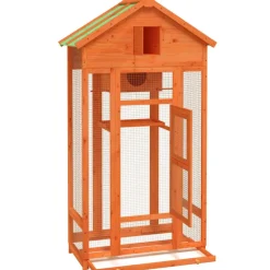 vidaXL Productos Para Mascotas-Casita para pájaros madera maciza pino marrón 91,5x53x170 cm