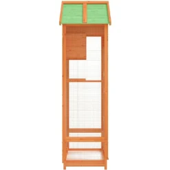 vidaXL Productos Para Mascotas-Casita para pájaros madera maciza pino marrón 91,5x53x170 cm