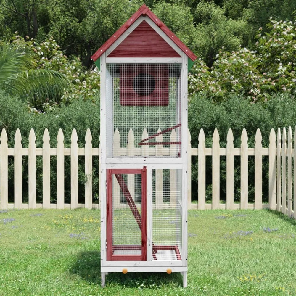 vidaXL Productos Para Mascotas-Casita para pájaros madera maciza pino color 60x58,5x160cm