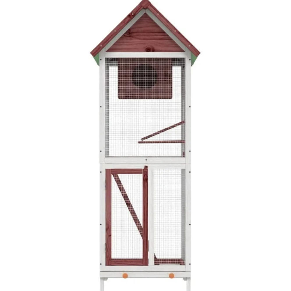 vidaXL Productos Para Mascotas-Casita para pájaros madera maciza pino color 60x58,5x160cm