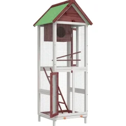 vidaXL Productos Para Mascotas-Casita para pájaros madera maciza pino color 60x58,5x160cm