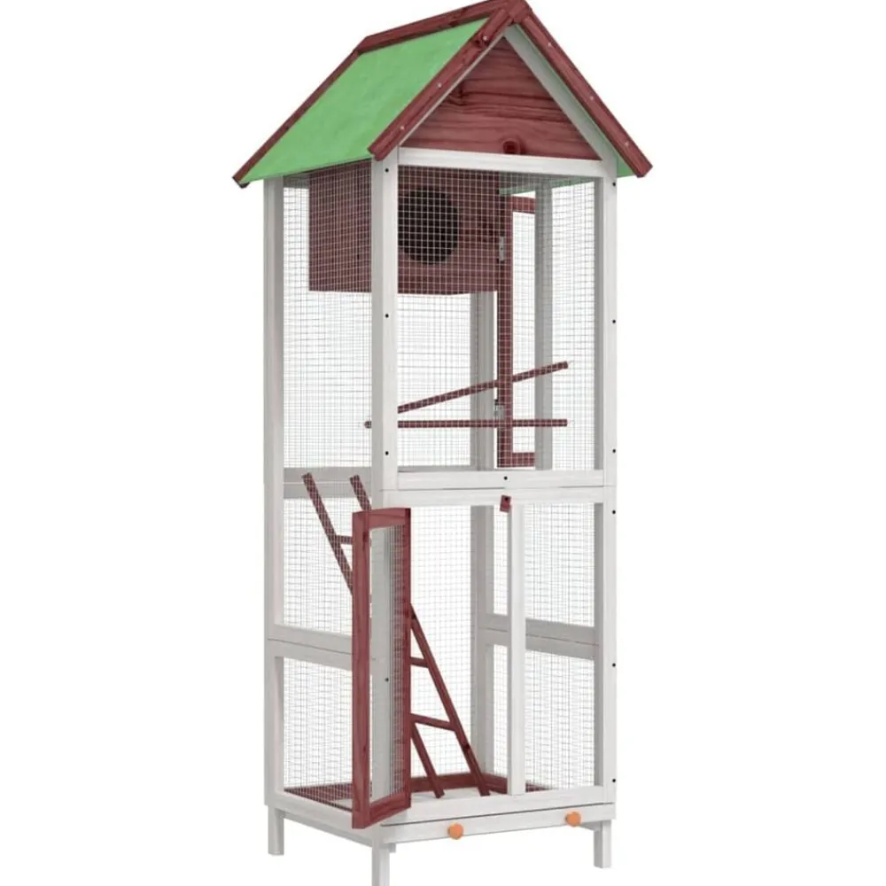 vidaXL Productos Para Mascotas-Casita para pájaros madera maciza pino color 60x58,5x160cm
