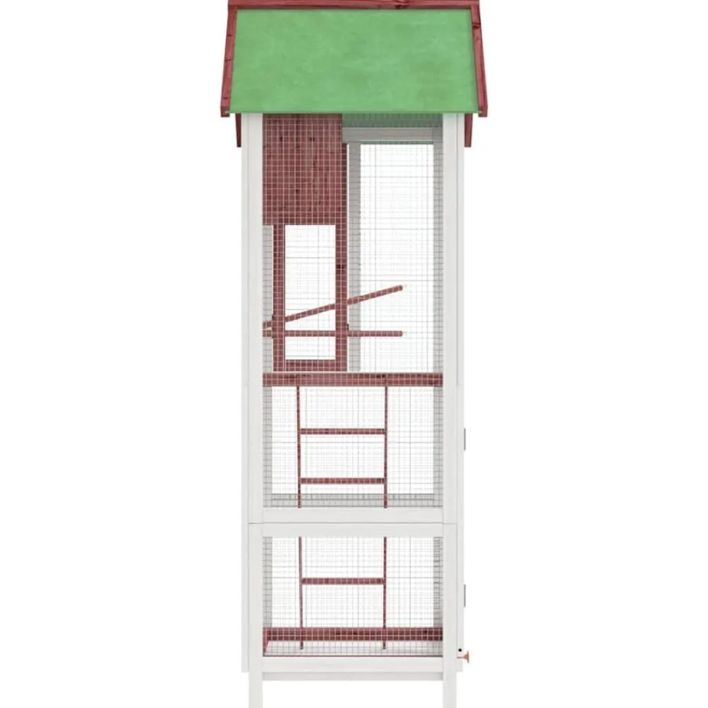 vidaXL Productos Para Mascotas-Casita para pájaros madera maciza pino color 60x58,5x160cm
