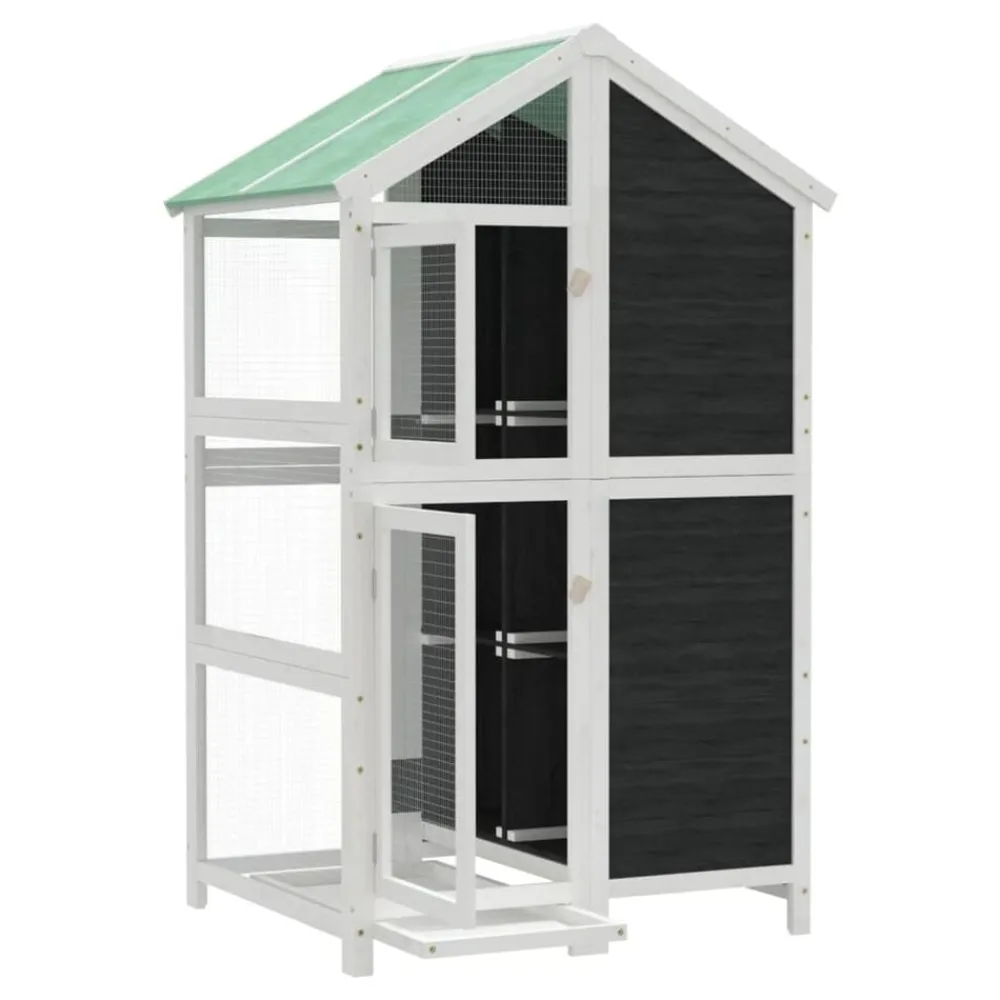 vidaXL Productos Para Mascotas-Casita para pájaros madera maciza pino 97x81x152 cm