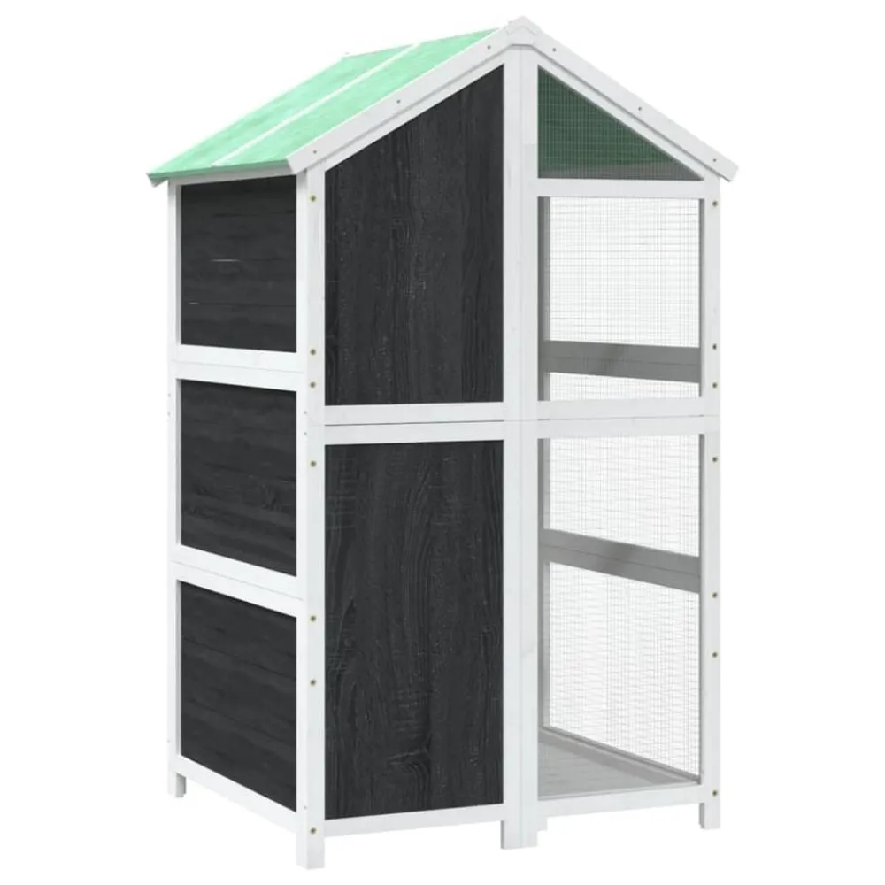 vidaXL Productos Para Mascotas-Casita para pájaros madera maciza pino 97x81x152 cm